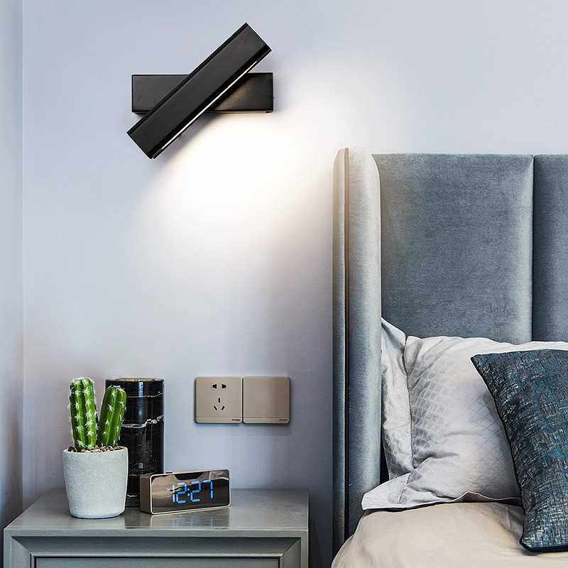 北欧壁灯卧室床头灯后现代极简约设计师客厅装饰墙灯创意旋转壁灯