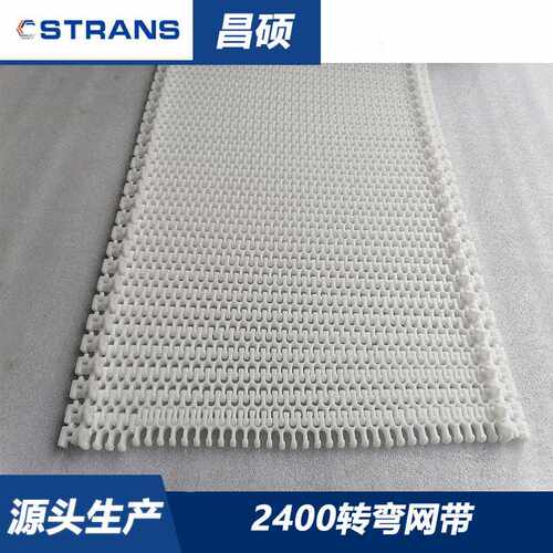 昌硕直销2400转弯平格网带 25.4mm节距pom颜色可选塑料转弯输送带