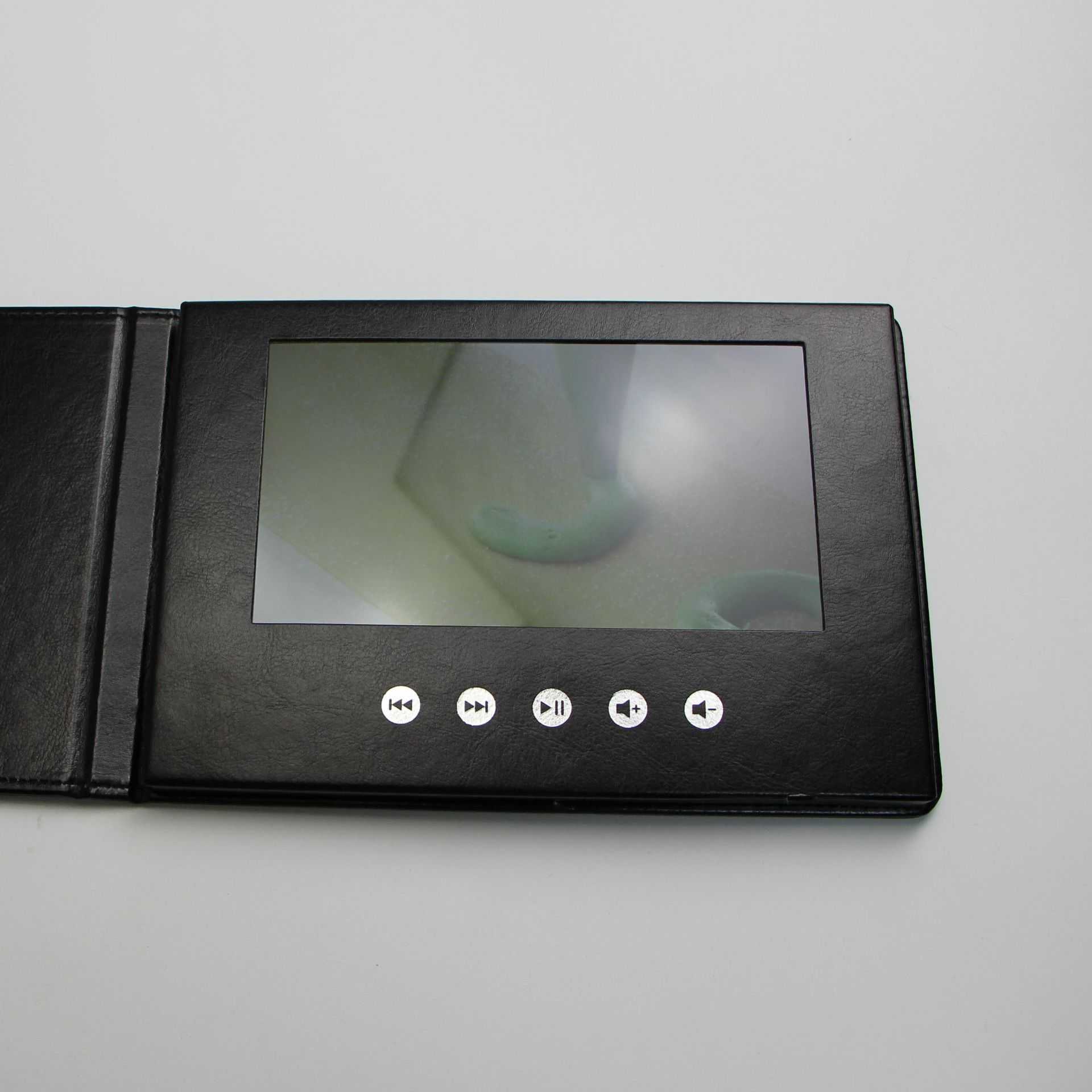 加工定制 皮革广告机播放器手工7寸贺卡视频宣传册LCD电子画册