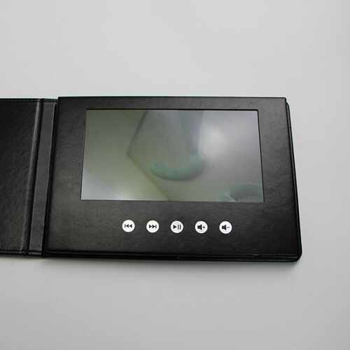加工定制 皮革广告机播放器手工7寸贺卡视频宣传册LCD电子画册