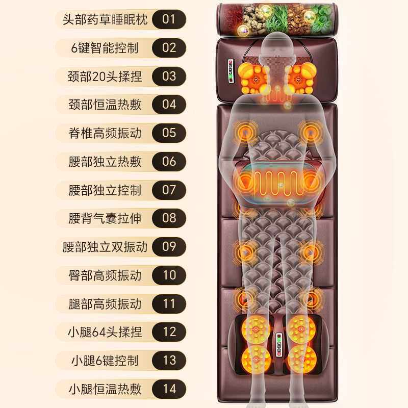 颈椎按摩器全身按摩仪颈肩腰背部脖子多功能揉捏家用按摩床垫枕头