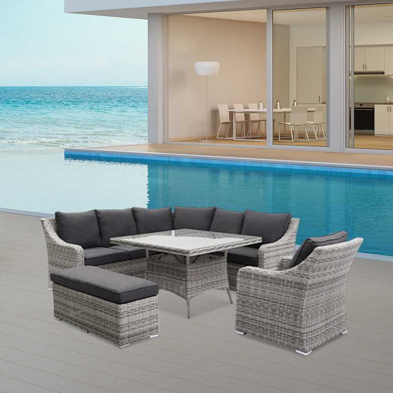 户外编藤沙发组合五件套编藤桌椅庭院北欧藤编沙发阳台编藤沙发椅