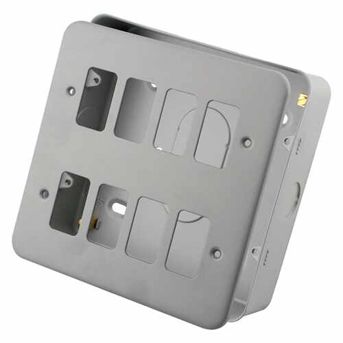 英规 6开按钮喷塑铁盒网格开关面板  6 MODULE GRID SWITCH PLATE