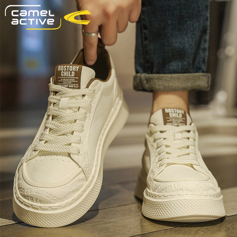 德国骆驼动感男鞋春季运动休闲男士板鞋真皮软底增高百搭小白潮鞋,流行男鞋,休闲板鞋,淘宝优惠券,粉丝福利购,淘宝优惠卷