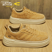 春季 百搭休闲小麦色板鞋 男士 德国骆驼动感男鞋 真皮防水运动潮鞋 子