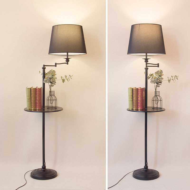 欧式落地灯简约装饰客厅书房卧室立式置物托盘北欧落地台灯茶几灯
