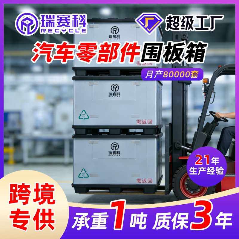 塑料包装新能源防静电围板箱PP蜂窝板折叠箱吹塑物流周转箱跨境供