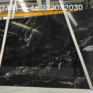 古奇黑奢石餐桌圆桌天然大理石桌面异形石材台面茶几面板