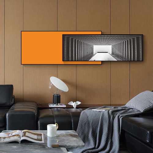 装饰画现代简约沙发背景墙挂画黑白组合抽象卧室床头壁画极简家居