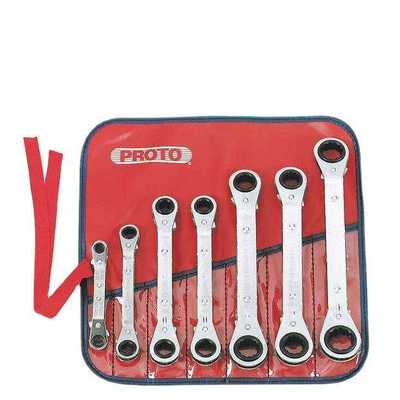 Proto工具 7件套公制全抛光弯头棘轮梅花扳手 J1180MA