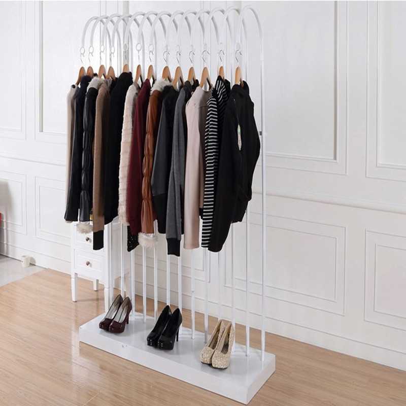 LOFT美式复古单杠服装货架 铁艺落地式服装展示架金属简约服装架