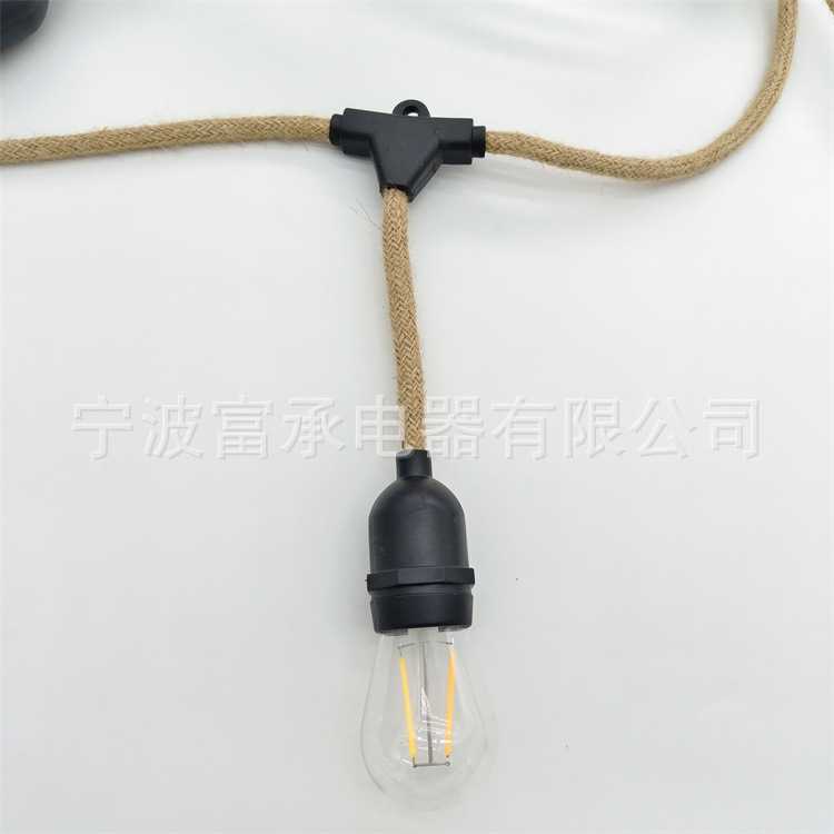 s14灯泡麻绳户外防水ledE27螺口露营帐篷装饰灯太阳能灯串灯灯