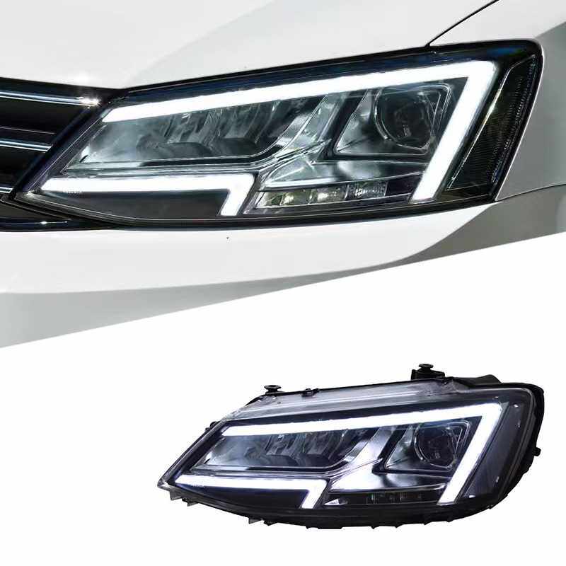 适用于12-18款大众新速腾大灯总成改装奥迪款LED日行灯转向灯