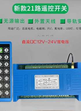 蓝色工业遥控双向21路防干扰直流12V-24v开关LED灯具电机控制模块