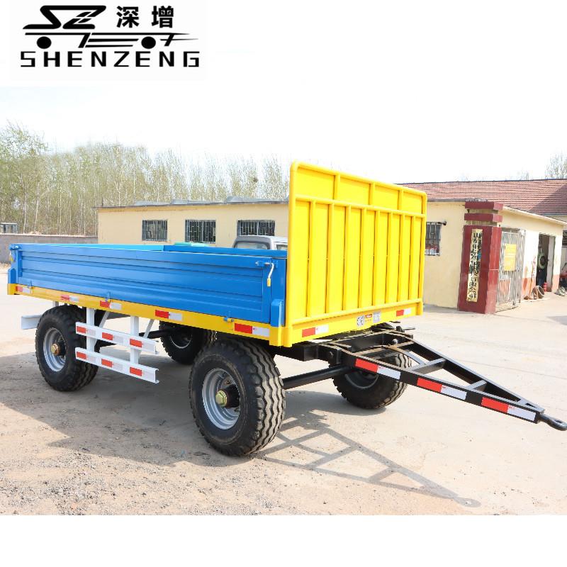 5吨平板拖车果园转运果车拖拉机拖斗拖车底盘平半挂车
