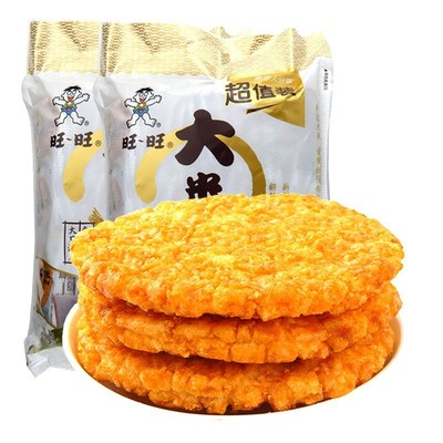 旺旺大米饼1000g零食锅巴小吃饼干膨化休闲食品散装整箱包邮