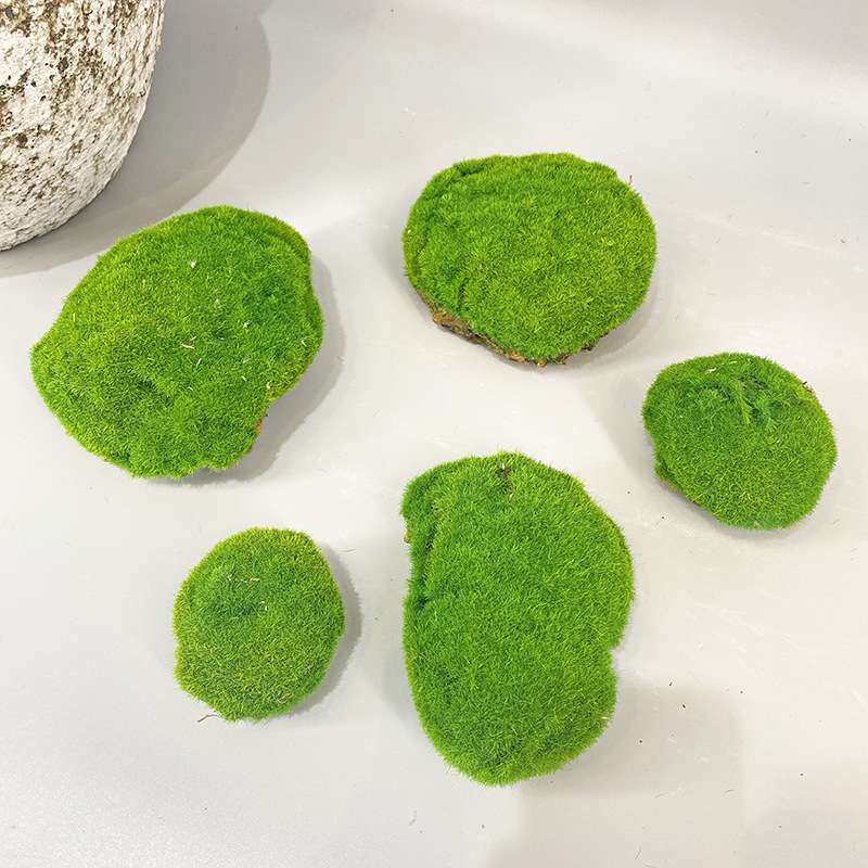 仿真假苔藓青苔石块橱窗苔藓绿色海绵毛石头拍摄道具盆景造景摆件