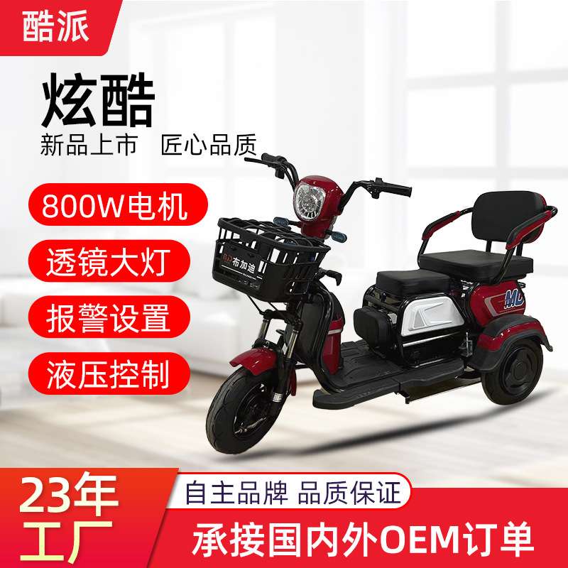 厂家直发家用电动三轮车新能源老人小型代步车成人助力电车