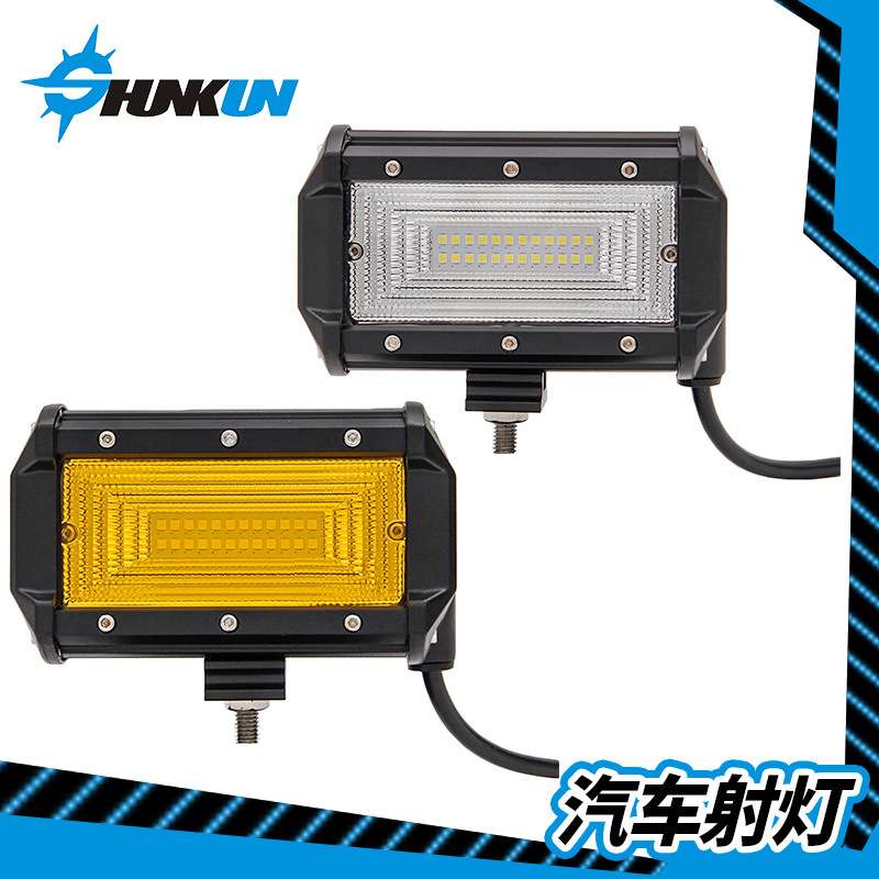 新款汽车led工作灯72w泛光双排长条越野车顶射灯牧马人前杠射灯