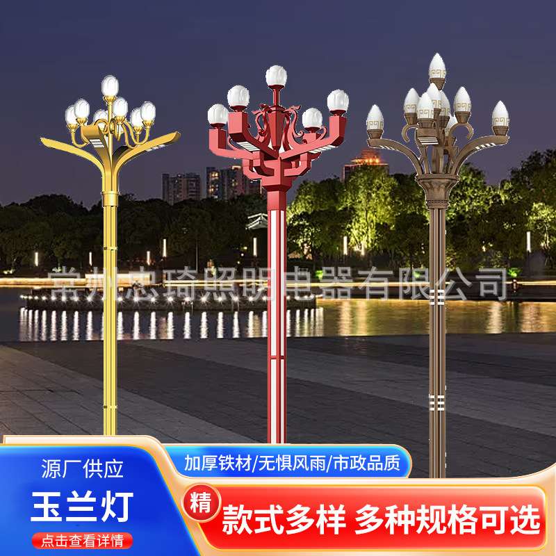 广场路灯6/8/10/12米户外灯中式灯玉兰灯 中华灯路灯景观高杆灯