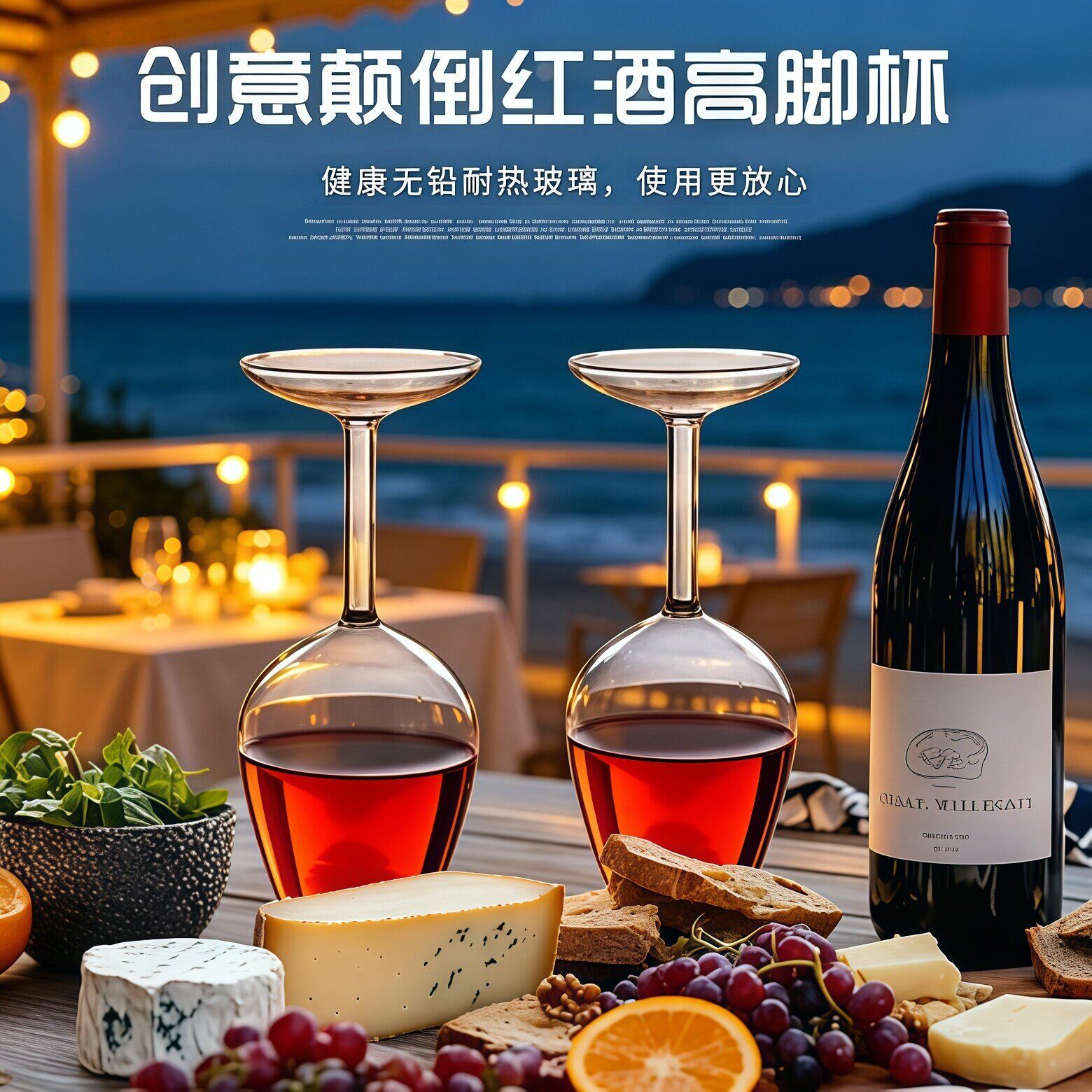 整蛊倒立高硼硅玻璃高脚红酒杯