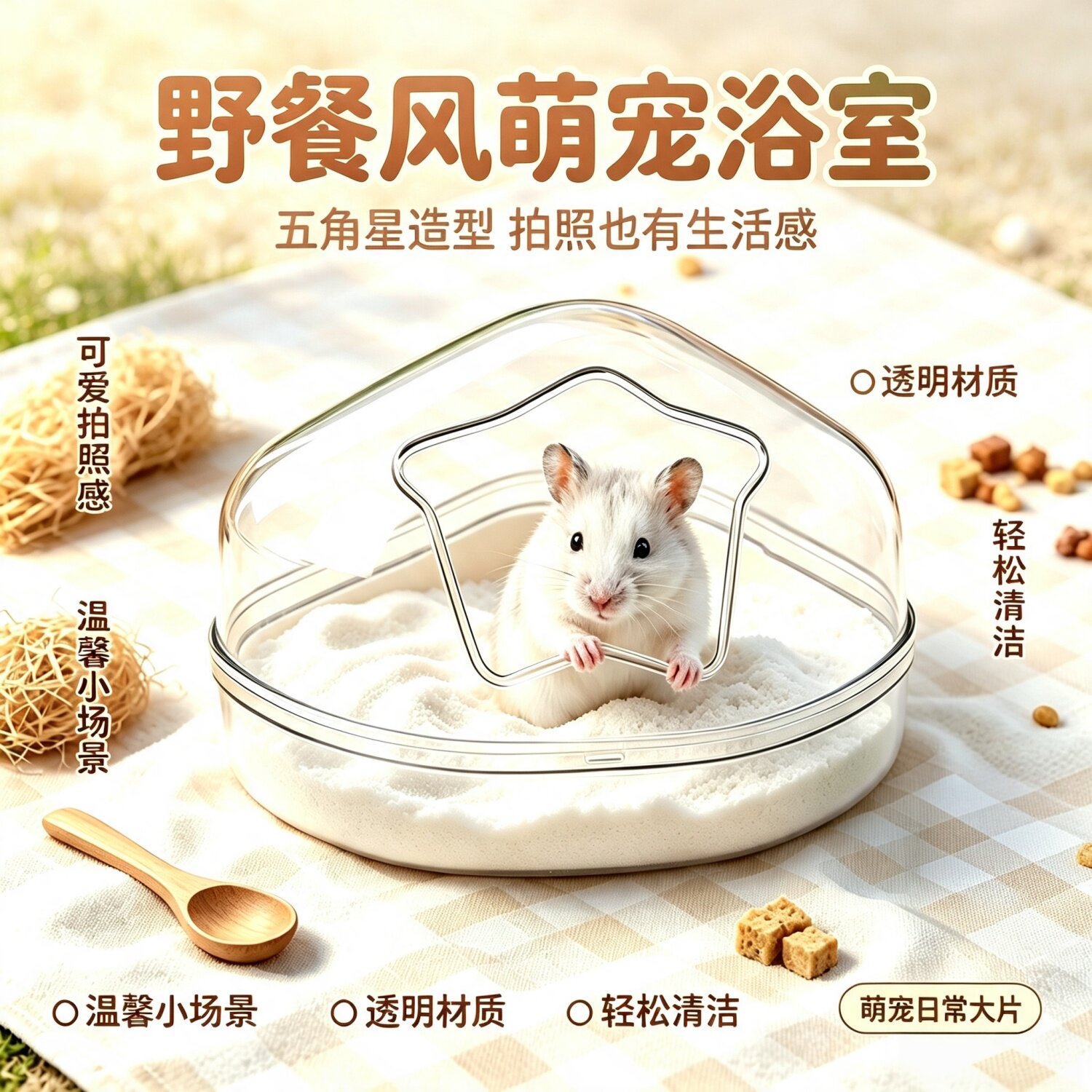 浴室防溅透明仓鼠浴厕两用