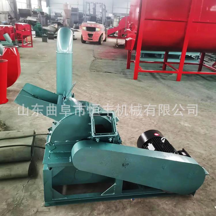 11Kw电机带圆木树枝粉碎机东北枯木粉碎机果木树皮粉碎机