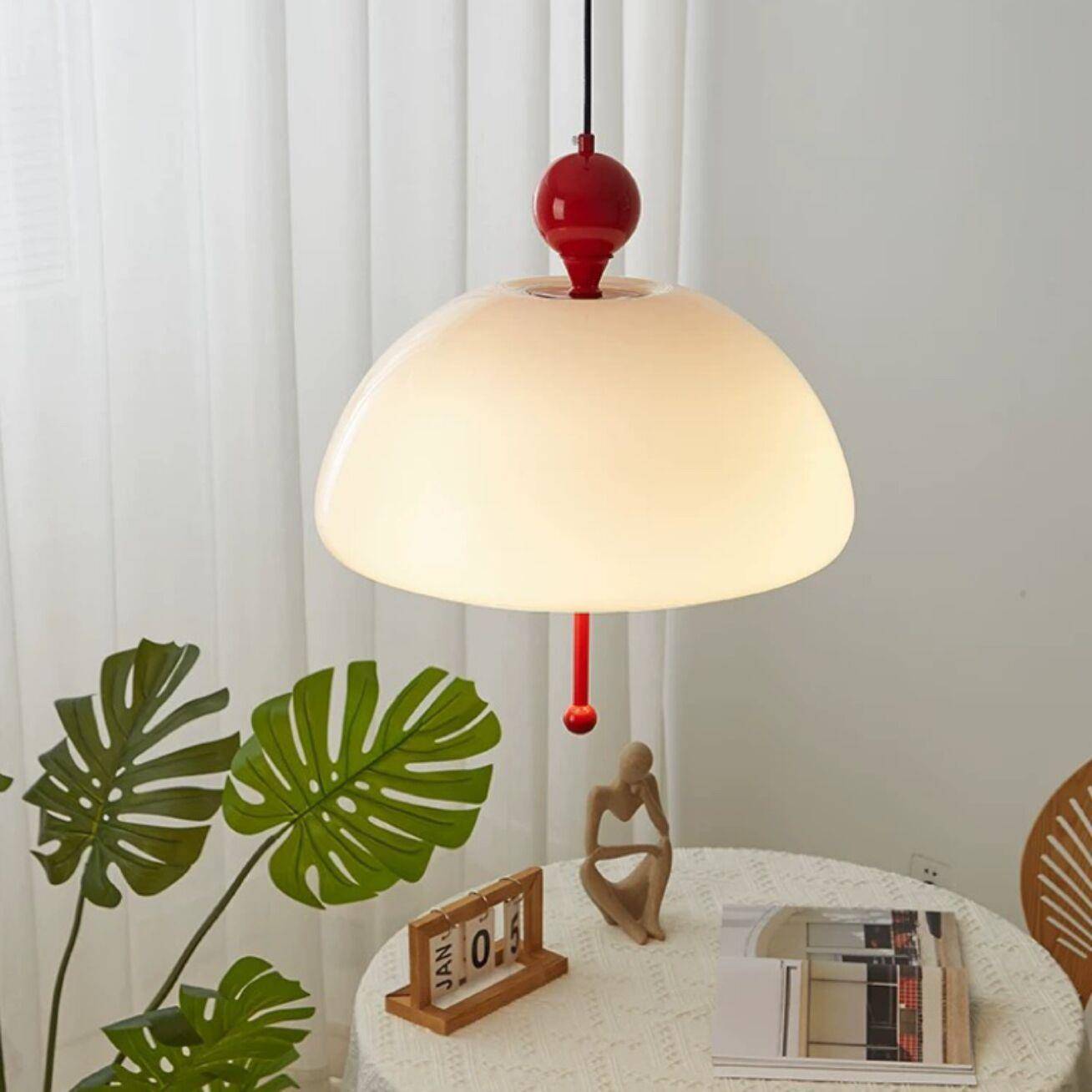 现代简约个性奶油风客厅装饰吊灯法式轻奢设计师款卧室书房餐厅灯