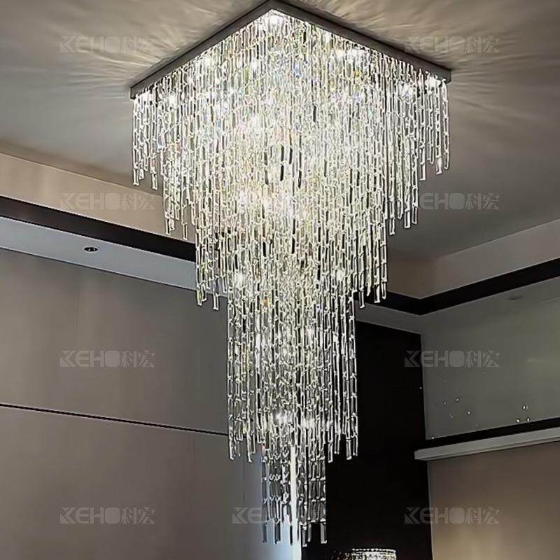 复式楼大吊灯别墅豪华水晶灯具酒店大堂灯客厅中空loft楼梯长吊灯,电子元器件市场,其它元器件,淘宝优惠券,粉丝福利购,淘宝优惠卷