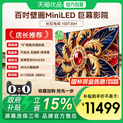 【精品】长虹(CHANGHONG) 100T30H 百时AI TV壁画Mini 影院电视