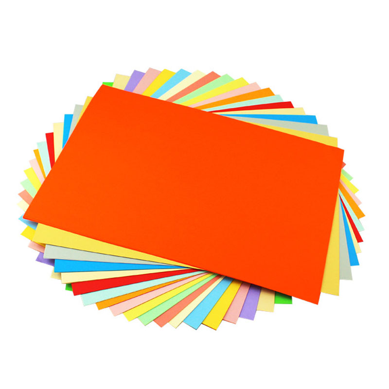 元浩A4彩色卡纸加厚儿童学生手工幼儿园120G可打印封面美工画画红