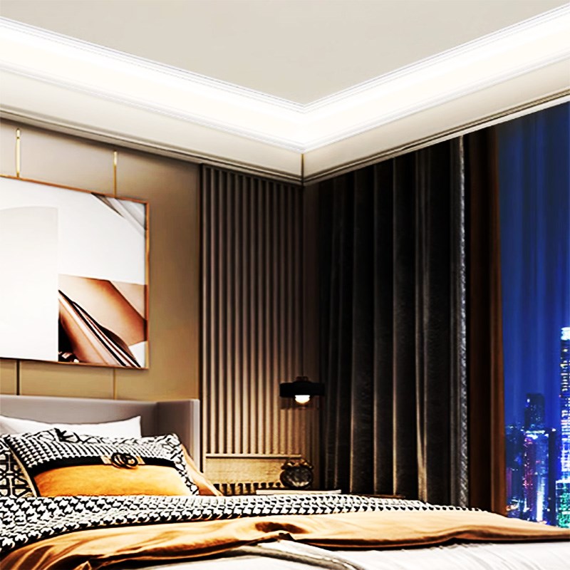 序辉免吊顶发光石膏线条灯明装顶角线灯客厅阴角线性灯铝槽