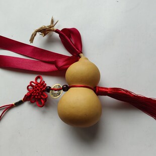 天然葫芦 五帝钱六个康熙仿古钱币家具饰品挂件 六帝铜钱装饰摆件