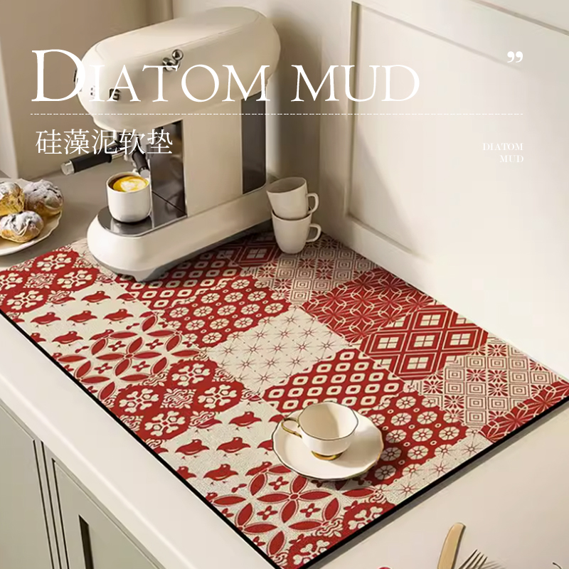 轻奢咖啡机厨房台面沥水垫洗手台A防滑隔热碗盘吸水垫吧台桌面垫