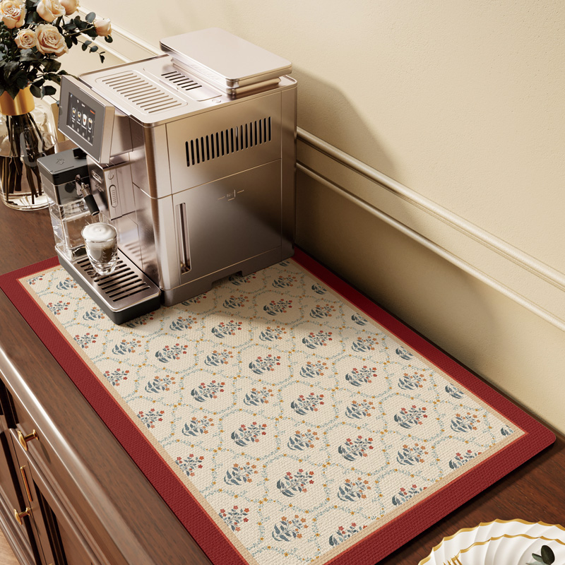 咖啡机沥水垫f厨房台面垫子硅藻泥吸水软垫防滑免洗隔热洗漱台杯