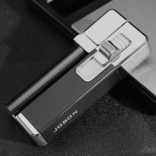 金属折叠烟斗一体式充气斜火明火打火机礼盒