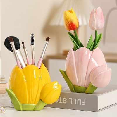 创意摆件高颜值化妆笔收纳盒
