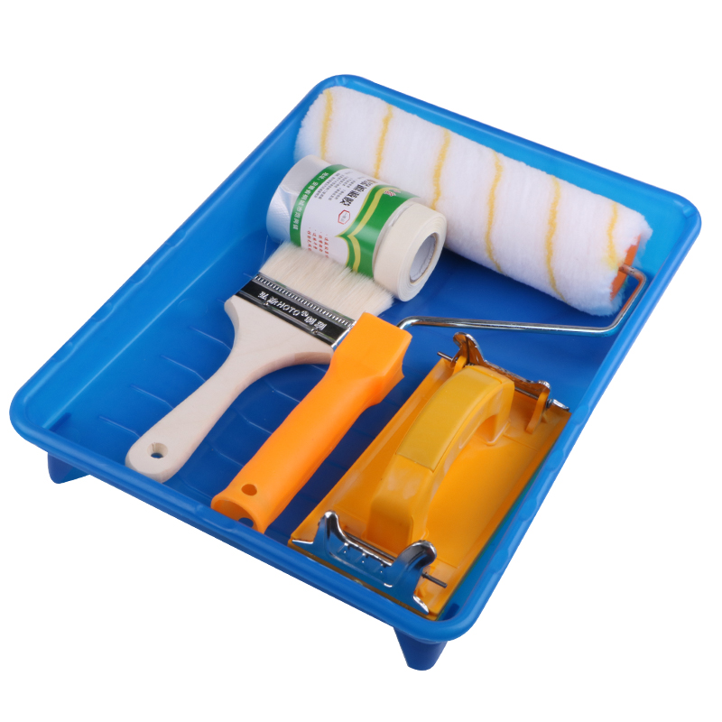 博轩滚筒刷伸缩杆加长不锈钢杆油漆托盘涂料乳胶漆U涂刷墙工具神