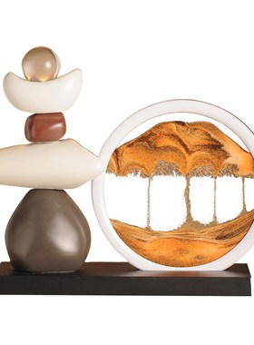 时来运转流沙画摆件m客厅酒柜电视柜玄关高档装饰品办公室旺事业