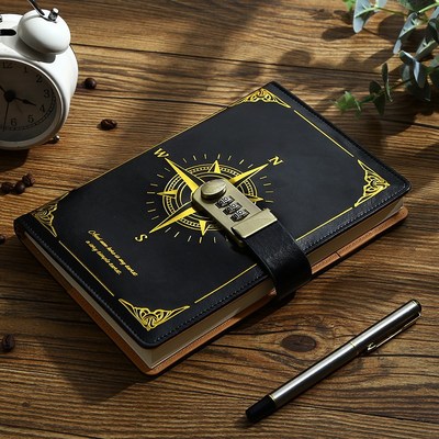 带锁密码笔记本密码本男生简约日记本文艺复古精致大学生创意女孩