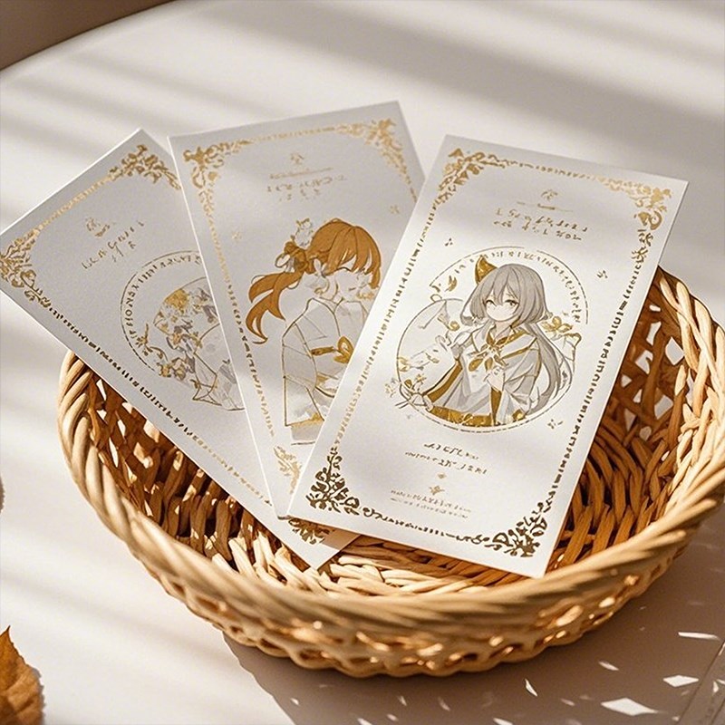 烫金明信片定制婚礼冷热烫珠光纸小卡片印刷高档烫色对折纸卡定做