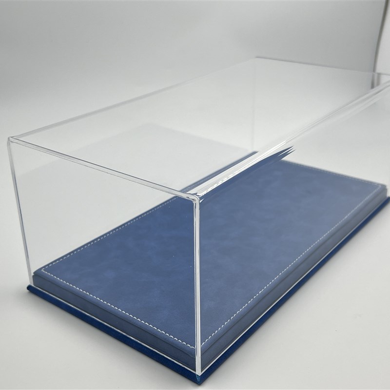 1:18汽车模型压克力皮革展示盒防尘罩底座模型展示盒碳纤维收藏