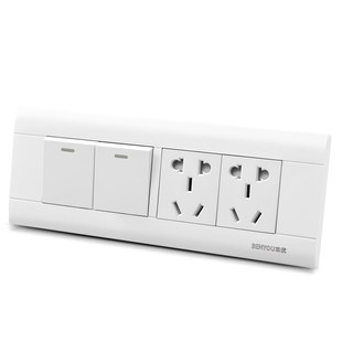 118型暗装四位开关插座面板二开10孔单双控2开5十孔带双开联电源