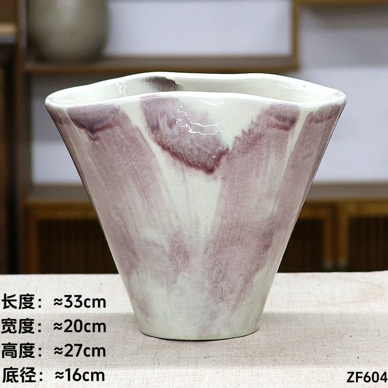 透气粗陶扇形花盆景大口径陶瓷手捧花器创意陶瓷簕竹蝴蝶兰花盆,鲜花速递/花卉仿真/绿植园艺,花盆,淘宝优惠券,粉丝福利购,淘宝优惠卷