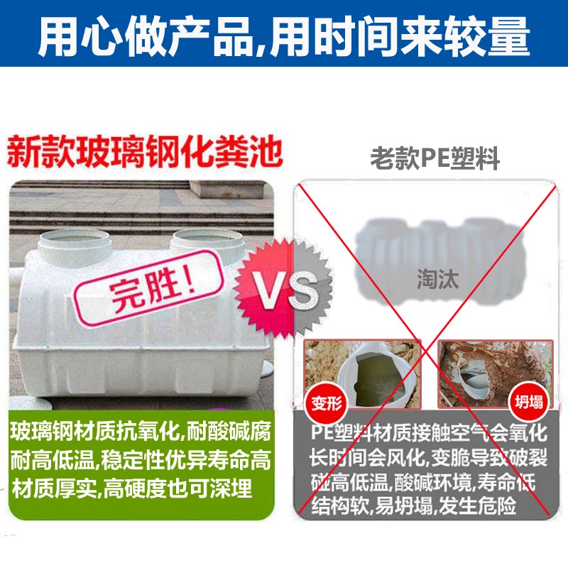 玻璃钢家用加厚化粪池新农村厕所改造三格式隔S油池粪池送货乡镇