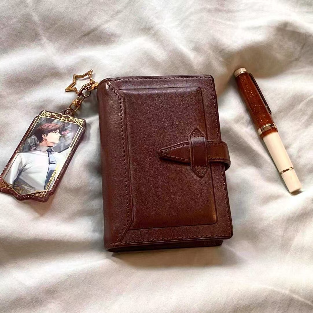 复古深棕m5皮质活页手账本