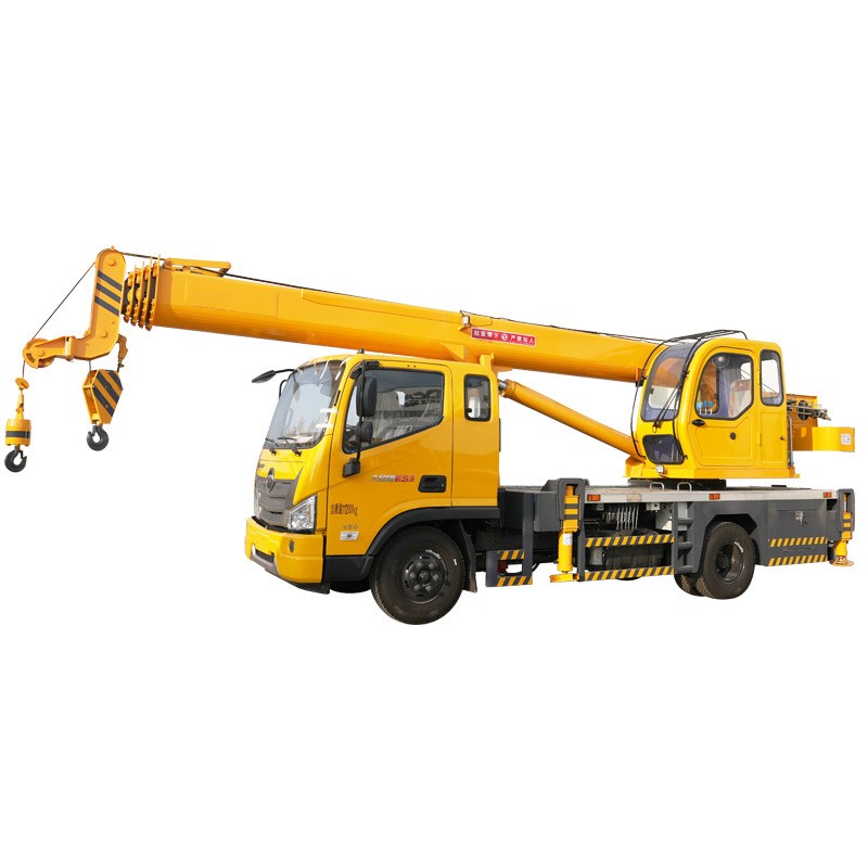 家庆吊车1e0吨豪沃汽车吊液压支腿油电混合蓝牌