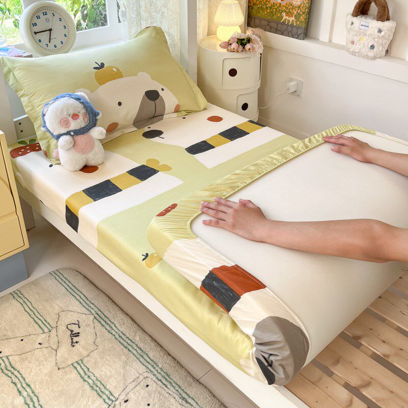 全棉儿童棕垫薄床垫专用1米35床品1米2床笠款床单女童13S5cmx200c