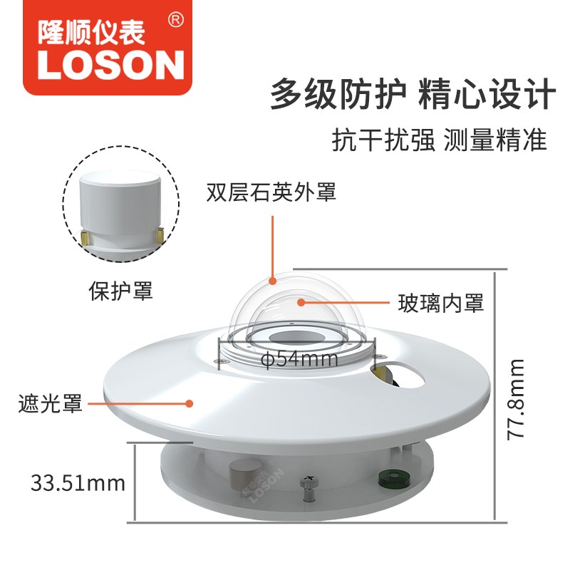 太阳总辐射仪传感器p辐照仪变送器日照总辐量计照射强度计监测仪