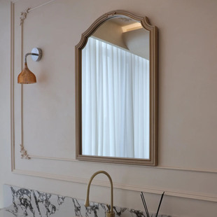 意式装饰镜美容会所洗手台镜子造型木框智能浴室镜酒店民宿化妆镜